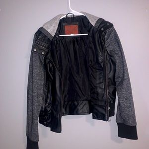 Black leather jacket